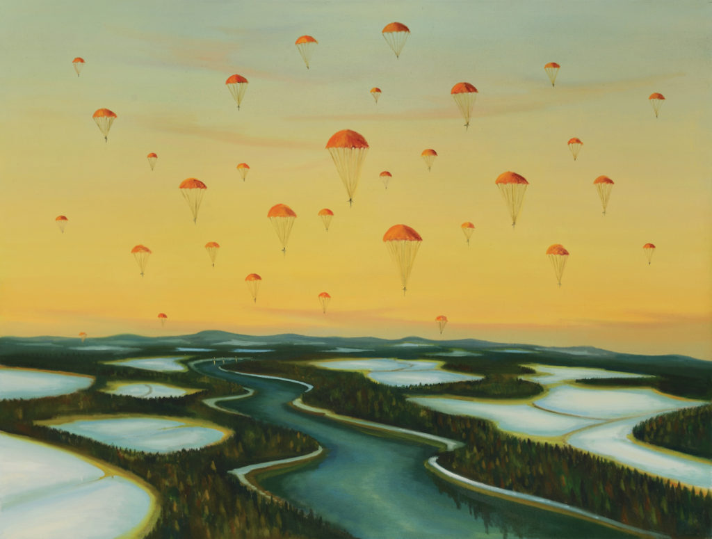 Jaroslav Valečka: Padáky, 2016 150 x 200cm